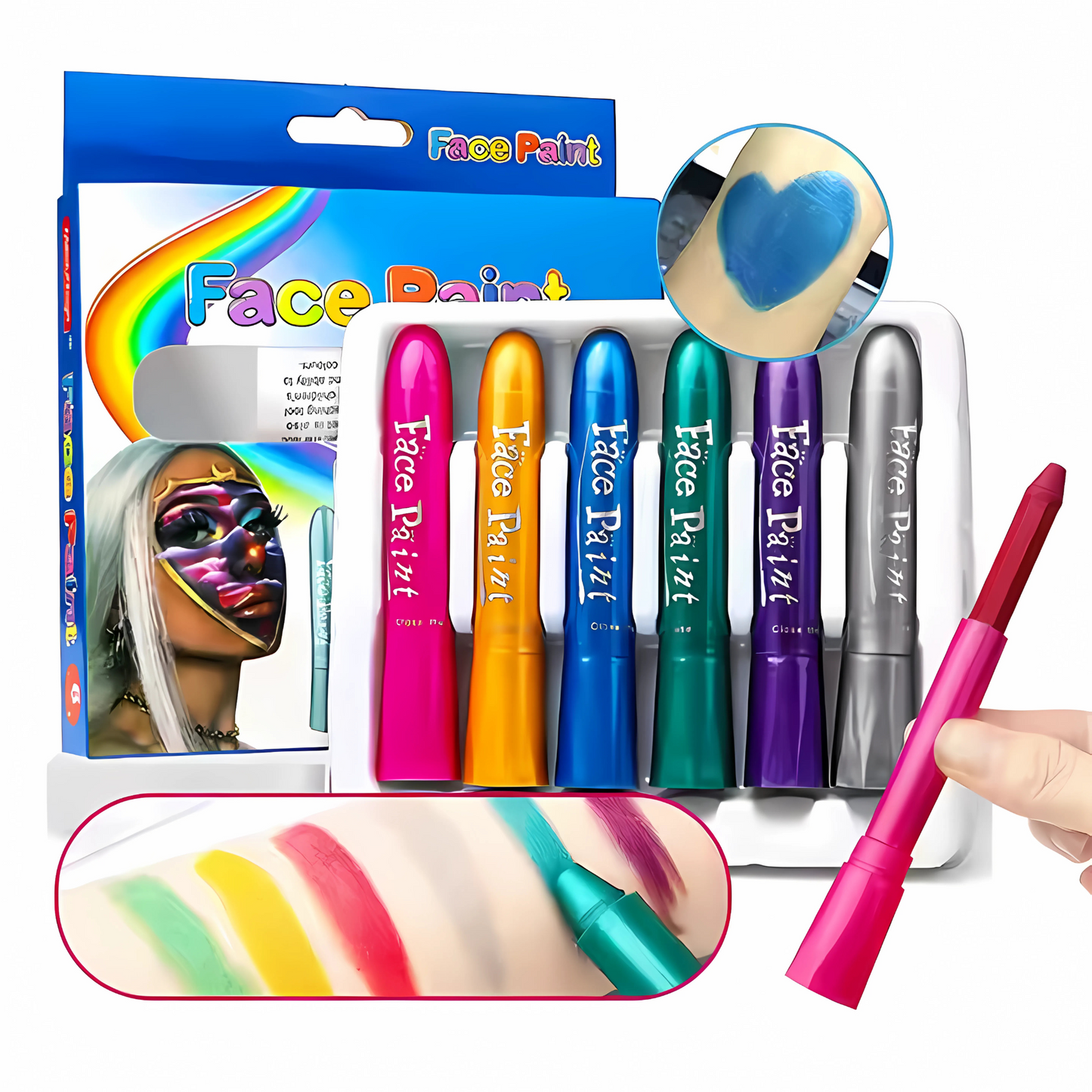 Face & Body Paint Crayons Kit β Safe, Non-Toxic & Easy to Use | Perfect for Kids' Parties, Halloween, and More!