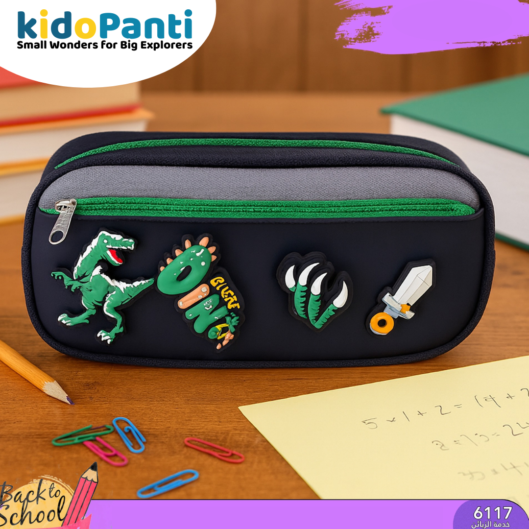 Kids Cartoon Zipper Pencil Pouch – Fun School Stationery Bag with Cute 3D Designs