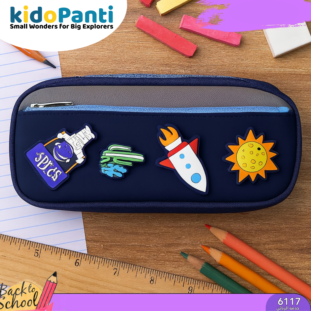 Kids Cartoon Zipper Pencil Pouch – Fun School Stationery Bag with Cute 3D Designs