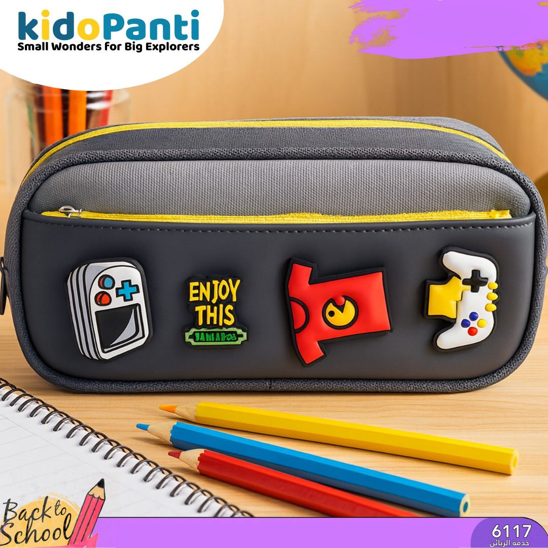 Kids Cartoon Zipper Pencil Pouch – Fun School Stationery Bag with Cute 3D Designs