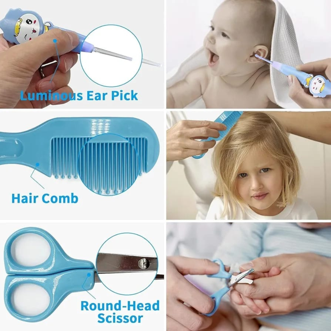 Newborn Baby Gift Set 13 in 1 Grooming Kit Health Care Kit with Pouch Bag, Includes Everything Portable Safety Baby Nail Kit for Baby Boys and Girls, Essential Accessories for Travel