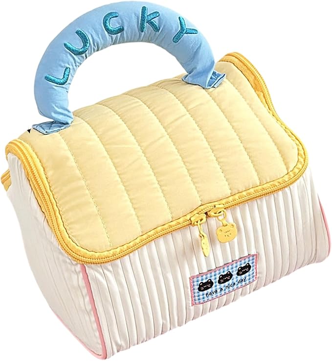 Cartoon Cottage Styles Large Capacity Makeup Bag for Women and Students Cosmetic Bag for Travel and Daily Commute