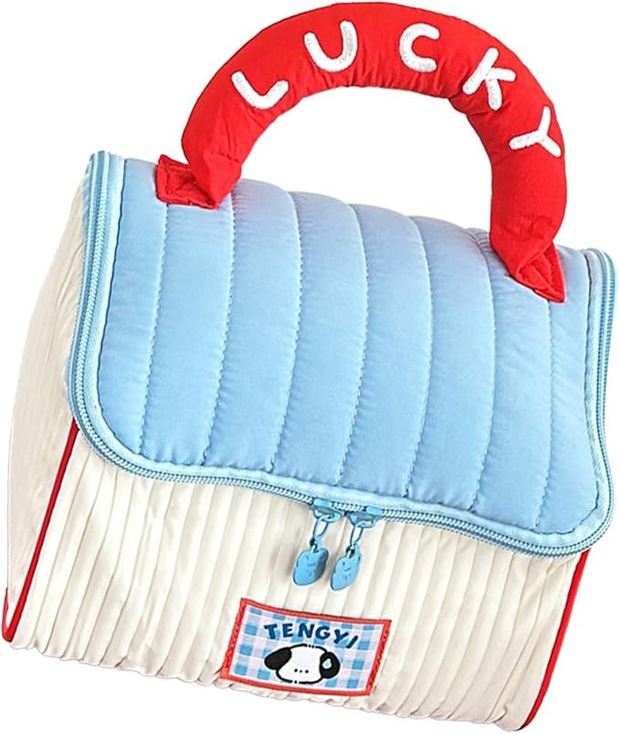 Cartoon Cottage Styles Large Capacity Makeup Bag for Women and Students Cosmetic Bag for Travel and Daily Commute