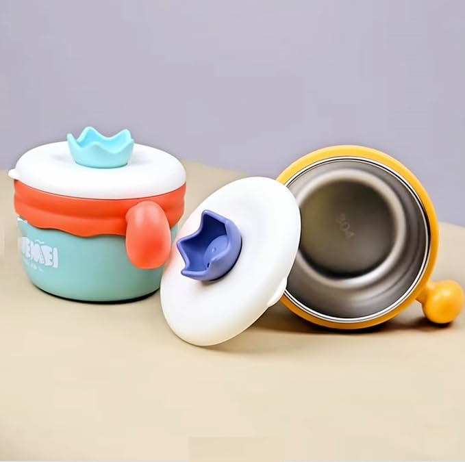 Toddler Feeding Bowl, Meal Bowl Stainless Steel Multi-Functional Snack/Fruit Box 250 ml Capacity (Multicolor)