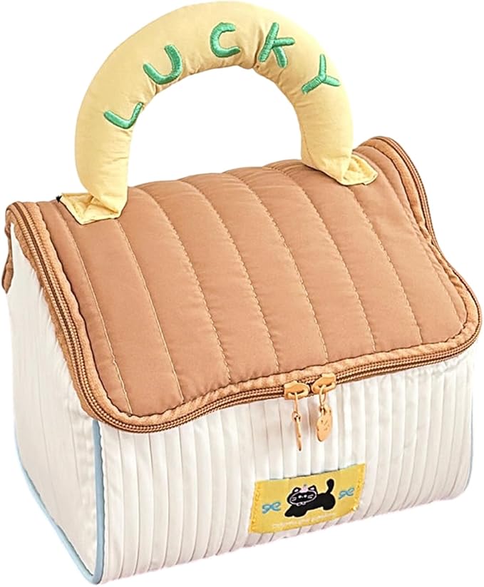 Cartoon Cottage Styles Large Capacity Makeup Bag for Women and Students Cosmetic Bag for Travel and Daily Commute