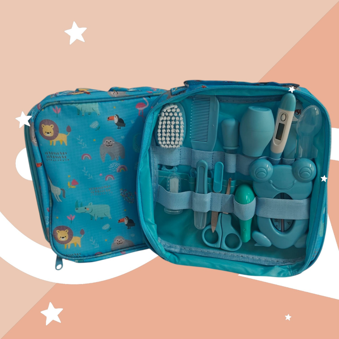 Newborn Baby Gift Set 13 in 1 Grooming Kit Health Care Kit with Pouch Bag, Includes Everything Portable Safety Baby Nail Kit for Baby Boys and Girls, Essential Accessories for Travel