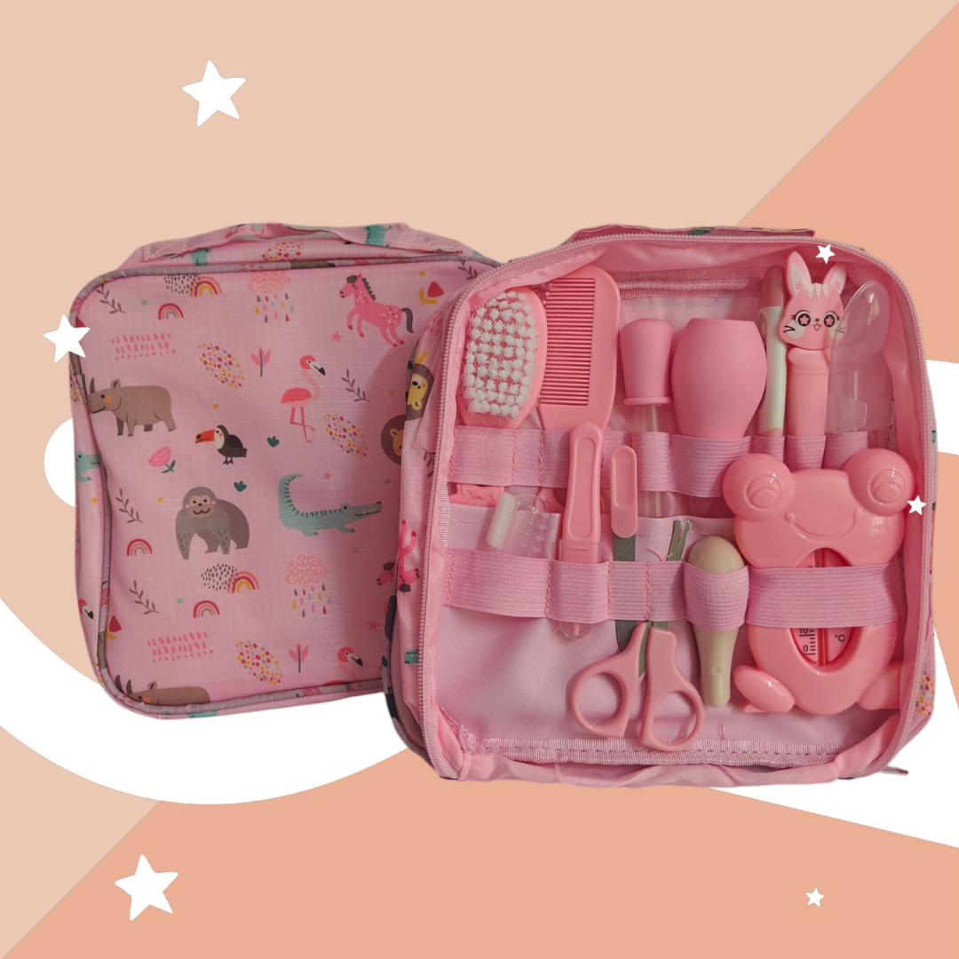 Newborn Baby Gift Set 13 in 1 Grooming Kit Health Care Kit with Pouch Bag, Includes Everything Portable Safety Baby Nail Kit for Baby Boys and Girls, Essential Accessories for Travel