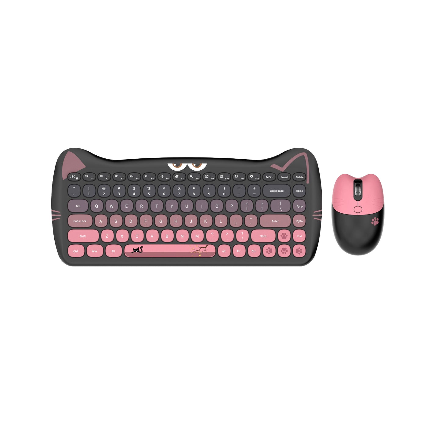 Silent Cute Keyboards Mouse Combo Slim Mix-colored Keycaps Colorful 2.4G Wireless Keyboard and Mouse Combo