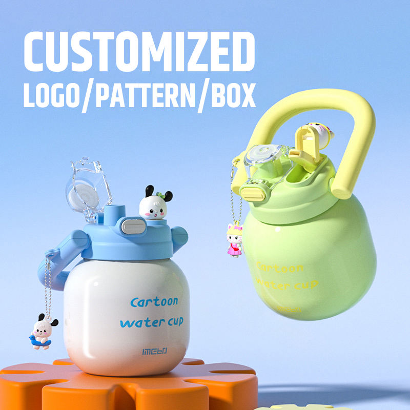 Children Large-capacity Double Drinking Carrying Pot Flask Leak Proof Stainless Steel Thermos Insulated Water Bottle With Straw