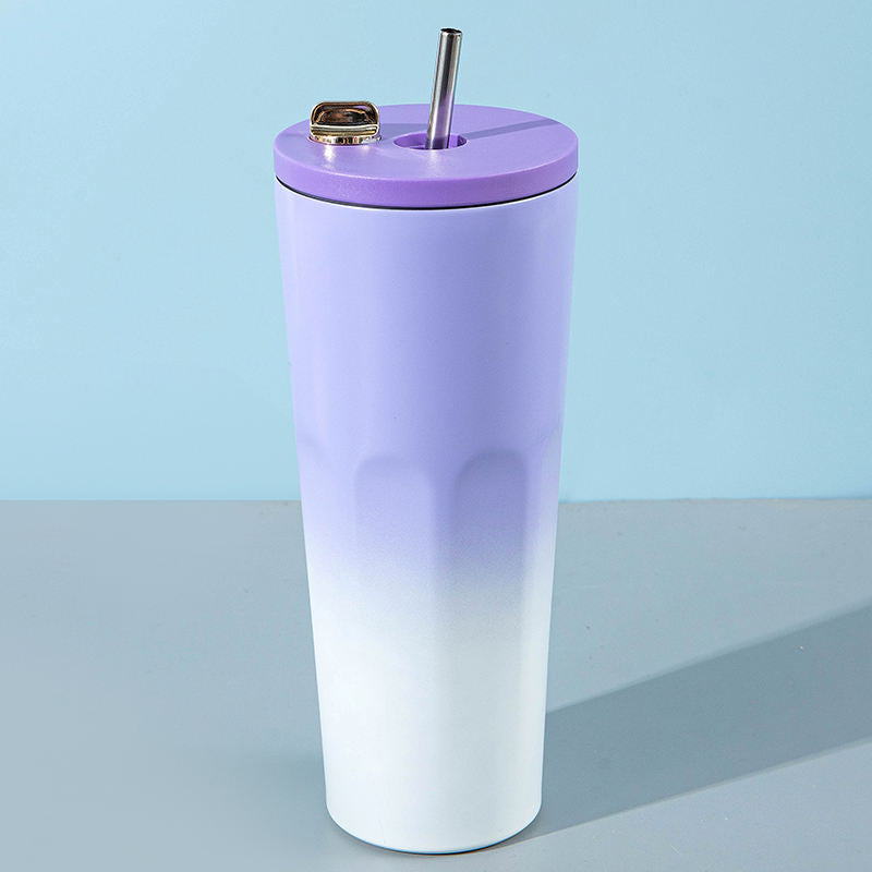 Screw Cap Lid Custom Coffee Mugs for Drinking Stainless Steel Car Steel Vacuum Insulated Tumbler with Lid and Straw