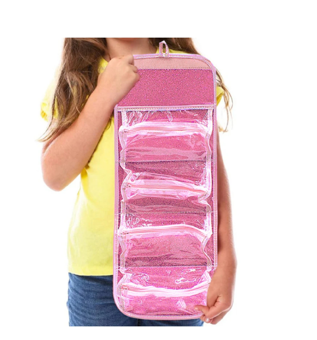 Sparkle & Organize with the Pink Glitter Travel Organizer!