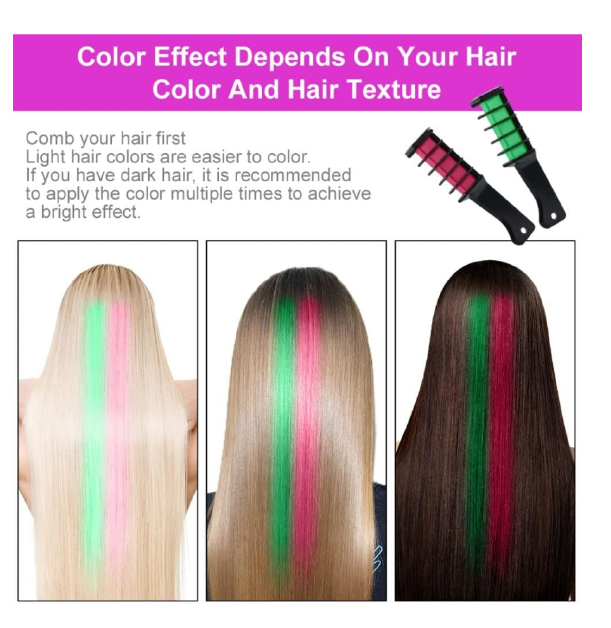 Instant Hair Makeover with Washable Hair Chalk Combs!