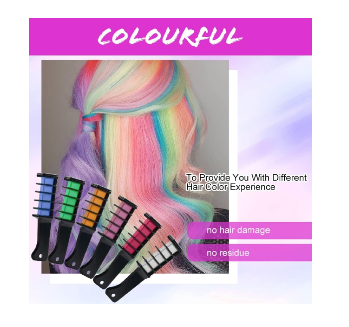 Instant Hair Makeover with Washable Hair Chalk Combs!