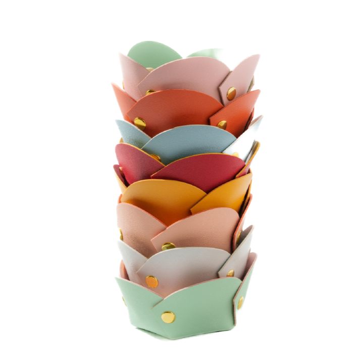 Handcrafted Small Leather Basket – Rustic Storage for Kids’ Treasures