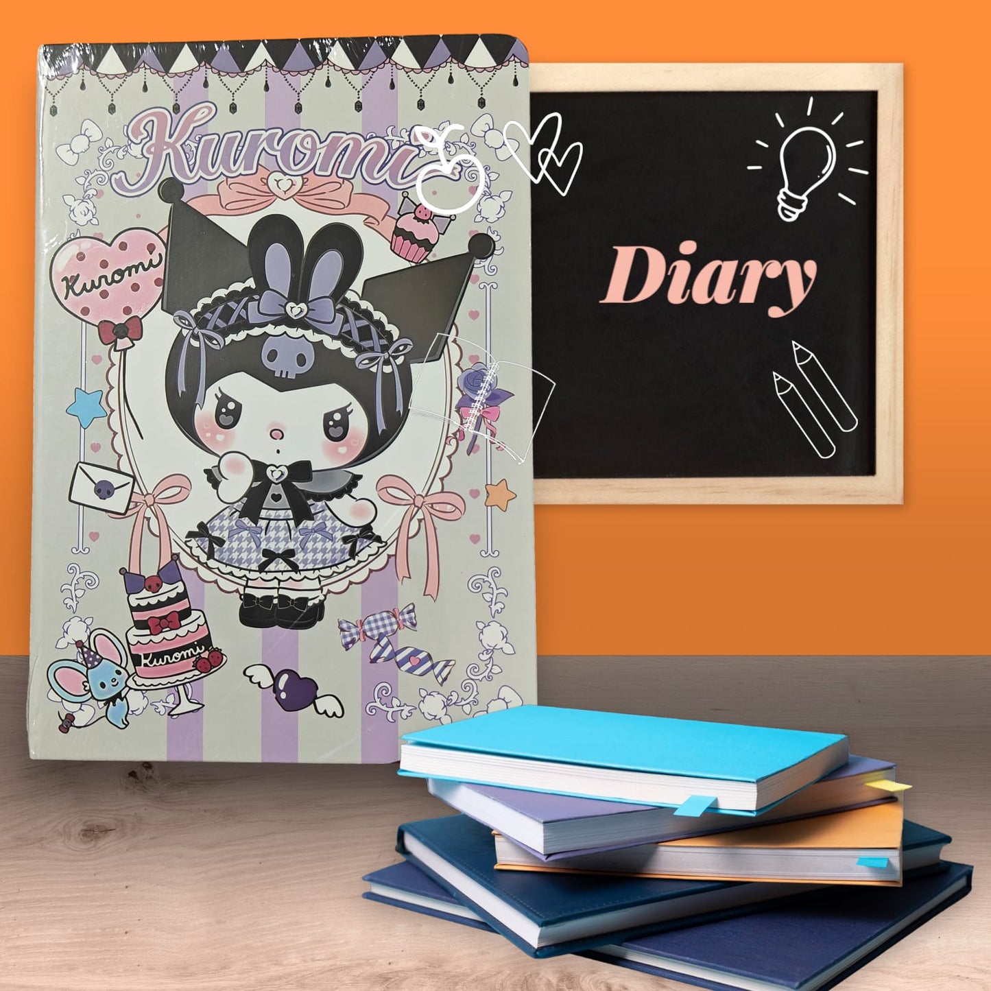 Kuromi Printed Diary – 120 Pages | Cute Stationery Notebook