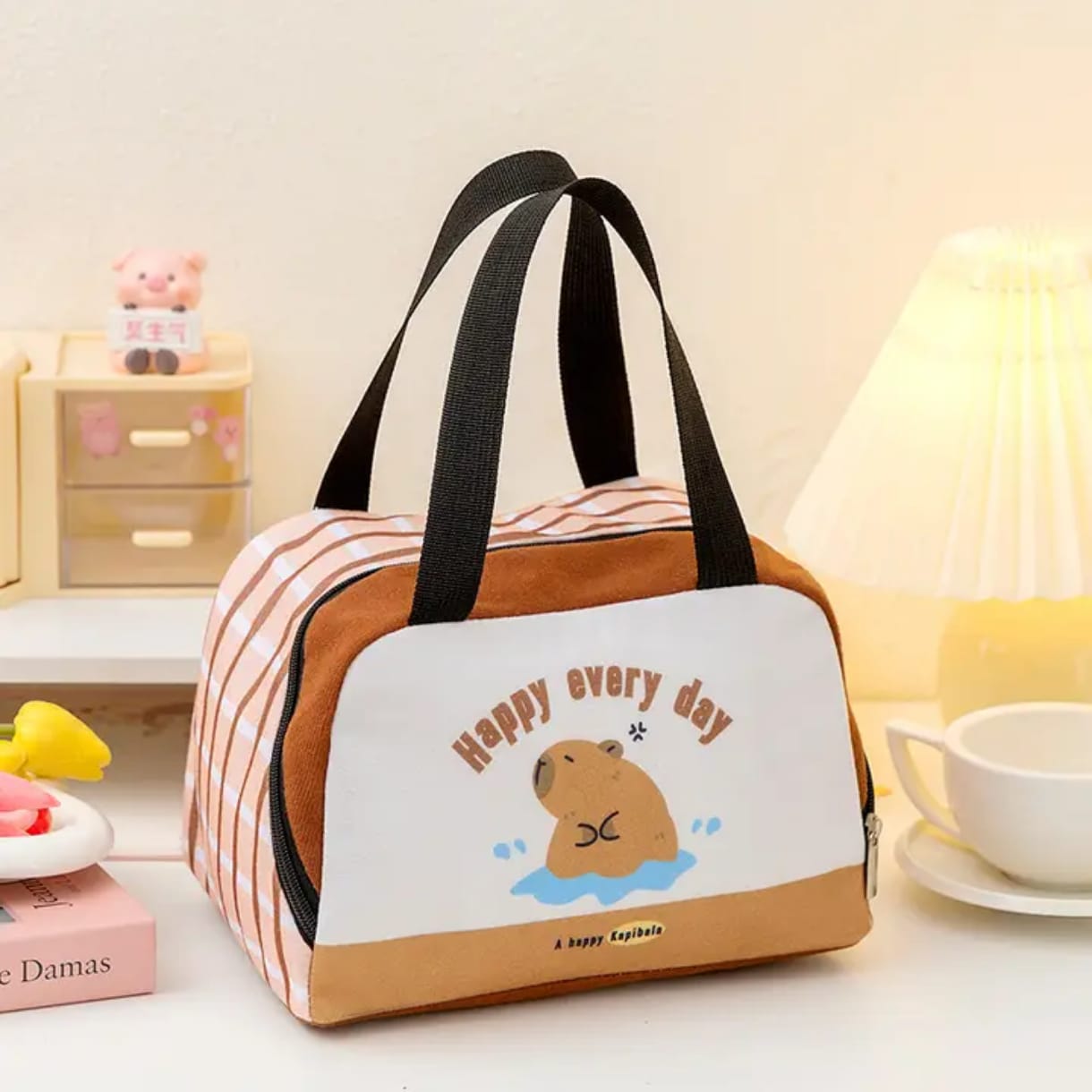 Portable Cartoon Cooler Lunch Bag Small Thermal Zipper Outdoor Lunch Bag