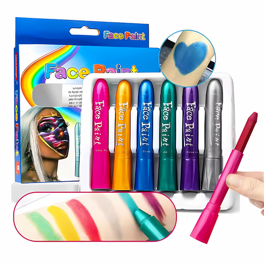 Face & Body Paint Crayons Kit – Safe, Non-Toxic & Easy to Use | Perfect for Kids' Parties, Halloween, and More!