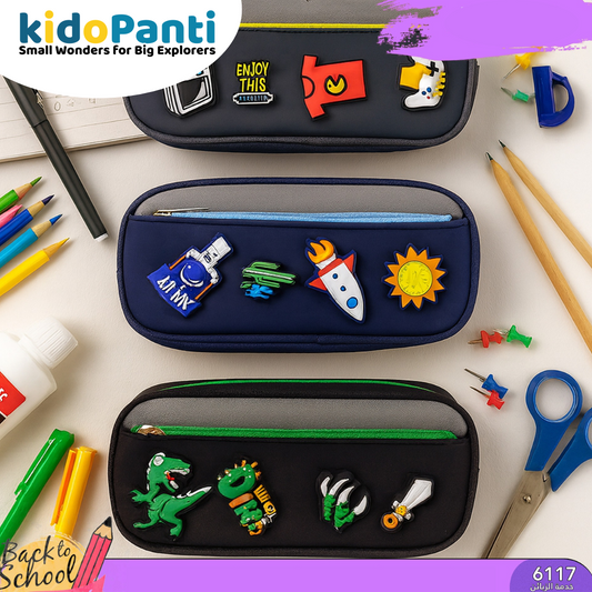 Kids Cartoon Zipper Pencil Pouch – Fun School Stationery Bag with Cute 3D Designs