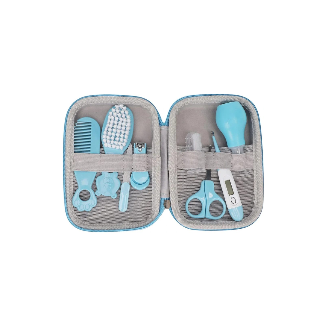9 in 1 Baby Grooming Kit for Delicate Baby Scalp and Tiny Nails |Travel Friendly Zip case | Infant Nail Clipper |New Born Nasal Aspirator| Combs| Thermometer | Brush