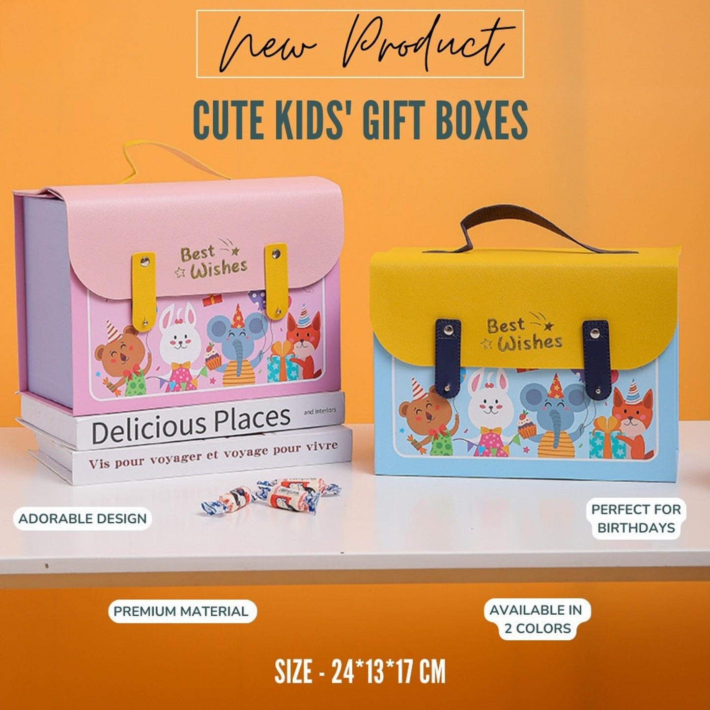 Cute Kids' Gift Boxes – Birthday & Return Gift Packaging | 24x13x17 cm | Adorable Design for Special Occasions