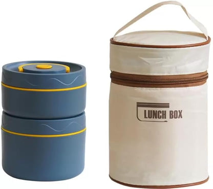 Steel 2 Insulated Container Lunch Box Set With Thermal Bag For Students/Office/College
