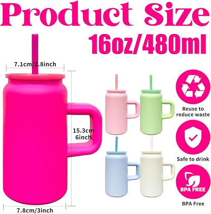Tumbler with Handle and Straw for Kids, Stainless Steel Sublimation Tumblers Bulk with Lids, Vacuum Insulated