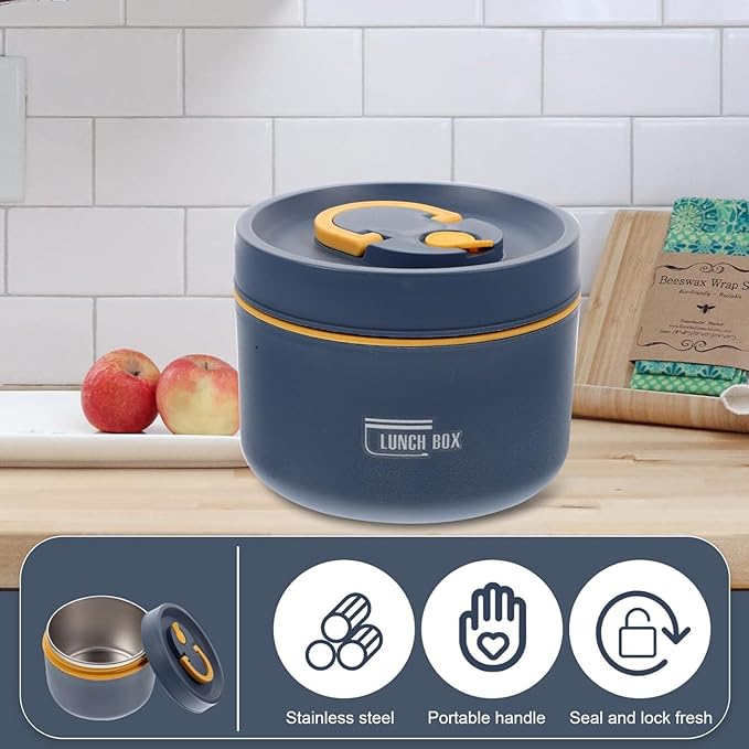 Steel 2 Insulated Container Lunch Box Set With Thermal Bag For Students/Office/College