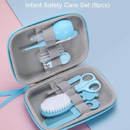 9 in 1 Baby Grooming Kit for Delicate Baby Scalp and Tiny Nails |Travel Friendly Zip case | Infant Nail Clipper |New Born Nasal Aspirator| Combs| Thermometer | Brush