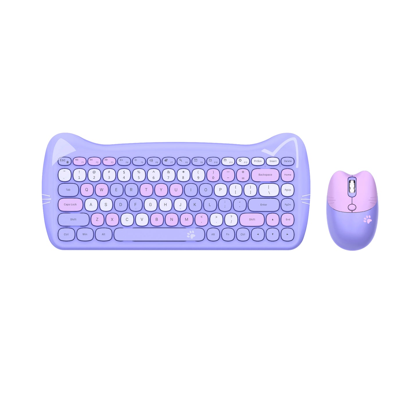 Silent Cute Keyboards Mouse Combo Slim Mix-colored Keycaps Colorful 2.4G Wireless Keyboard and Mouse Combo