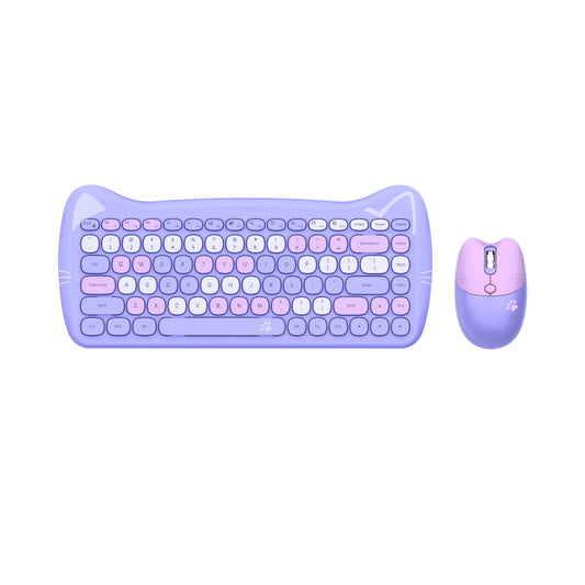 Silent Cute Keyboards Mouse Combo Slim Mix-colored Keycaps Colorful 2.4G Wireless Keyboard and Mouse Combo