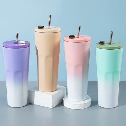 Screw Cap Lid Custom Coffee Mugs for Drinking Stainless Steel Car Steel Vacuum Insulated Tumbler with Lid and Straw