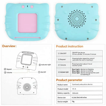 Educational Toys Talking Flashcards Learning Machine Flash Cards Arabic English Spanish France