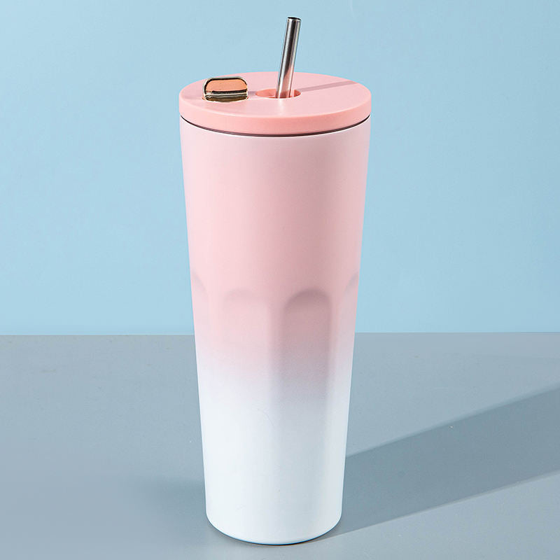 Screw Cap Lid Custom Coffee Mugs for Drinking Stainless Steel Car Steel Vacuum Insulated Tumbler with Lid and Straw