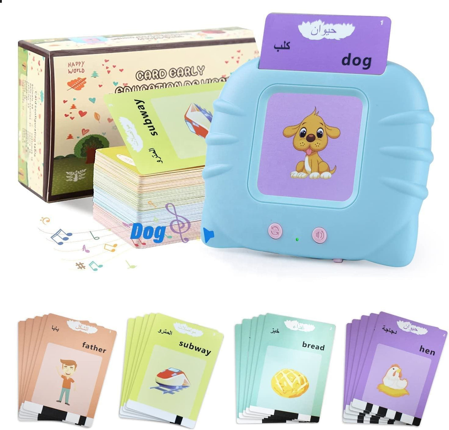 Educational Toys Talking Flashcards Learning Machine Flash Cards Arabic English Spanish France