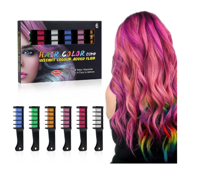 Washable Hair Chalk for Kids – Fun & Safe Temporary Hair Color Combs