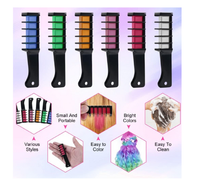 Instant Hair Makeover with Washable Hair Chalk Combs!
