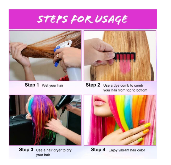 Washable Hair Chalk for Kids – Fun & Safe Temporary Hair Color Combs