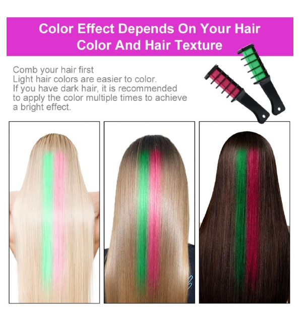 Washable Hair Chalk for Kids – Fun & Safe Temporary Hair Color Combs