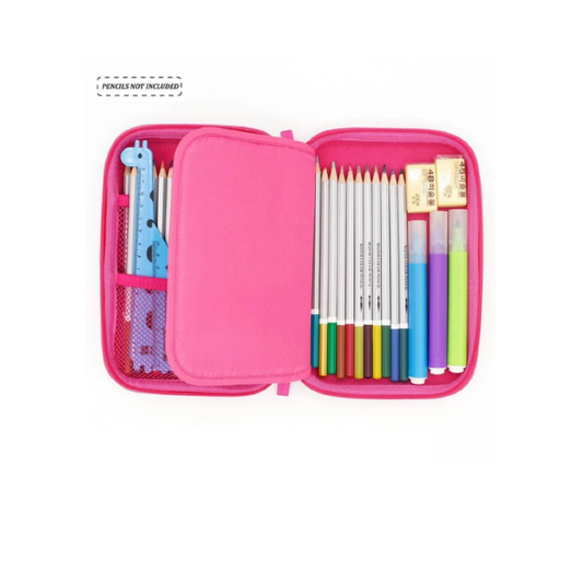 Kids Pencil Case with Compartments - Durable, Unicorn, School Supplies