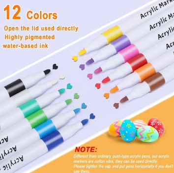 Acrylic Markers Pen (12 pcs)