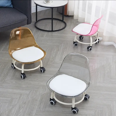 Acrylic Transparent PU Leather Cushion Chair
