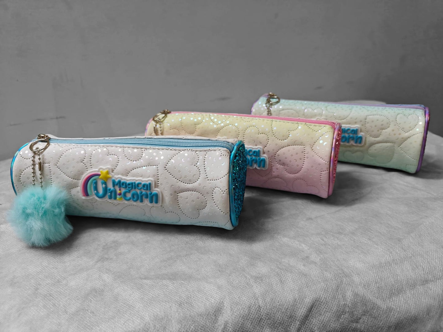 Unicorn Glitter Pencil Case – Cute Design, 3 Colors Available