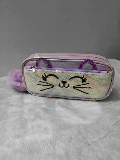 Pencil case with zippers
