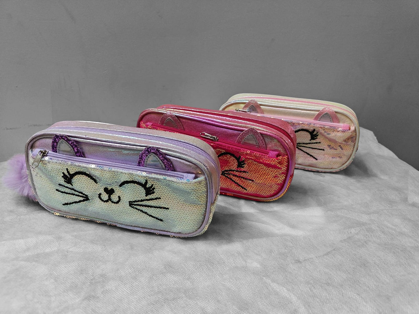 Pencil case with zippers