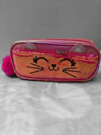 Pencil case with zippers