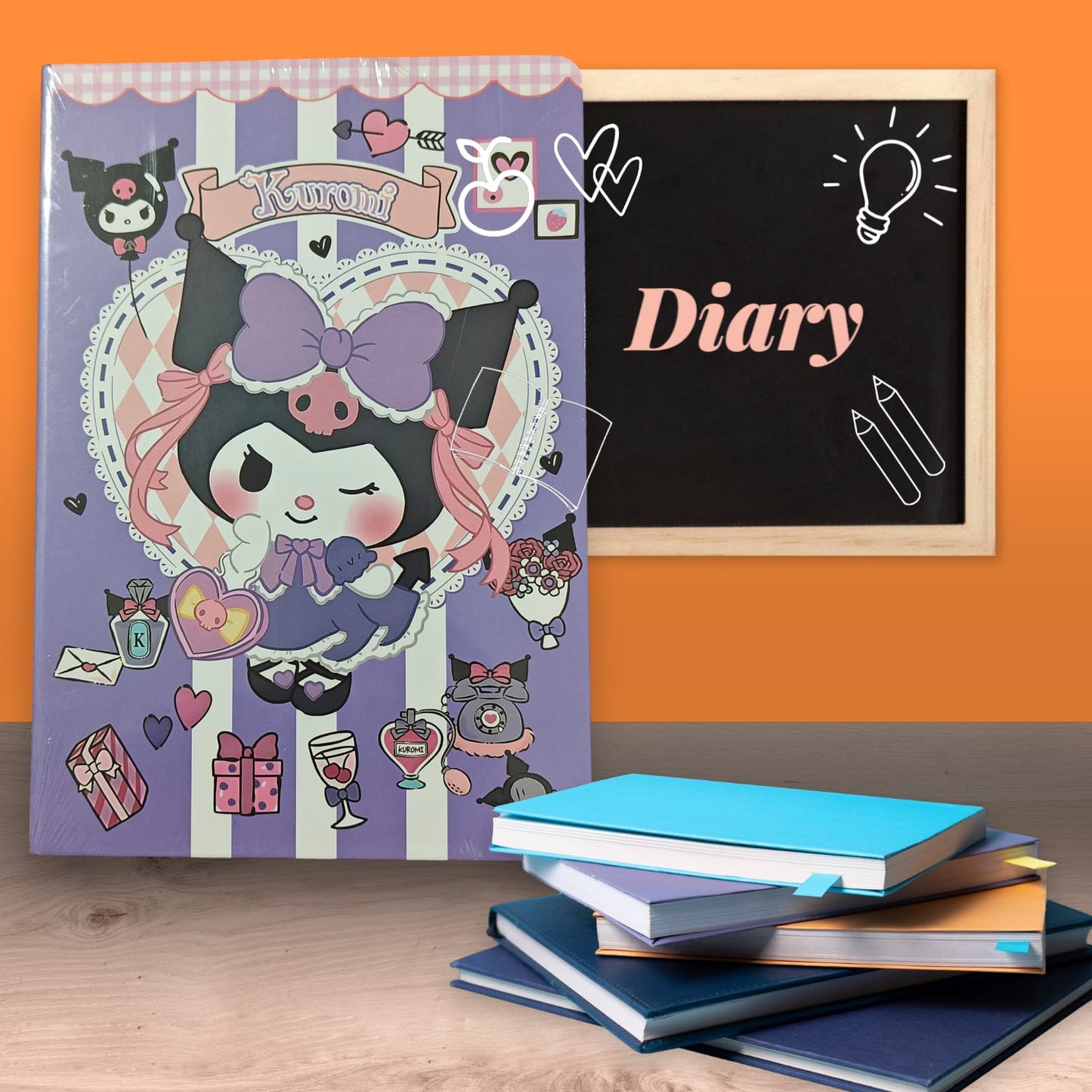 Kuromi Printed Diary – 120 Pages | Cute Stationery Notebook