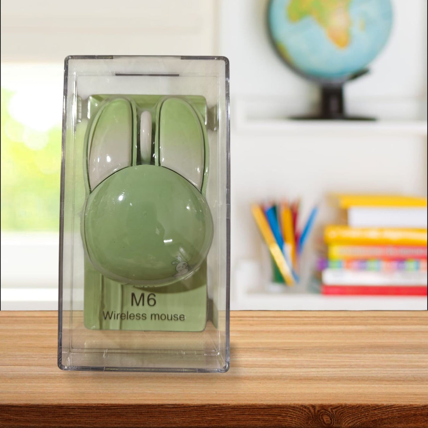 Cute Rabbit Wireless Mouse, 2.4G M6 Silent Portable Wireless Mouse with USB Receiver Mouse for PC Laptop Home Office