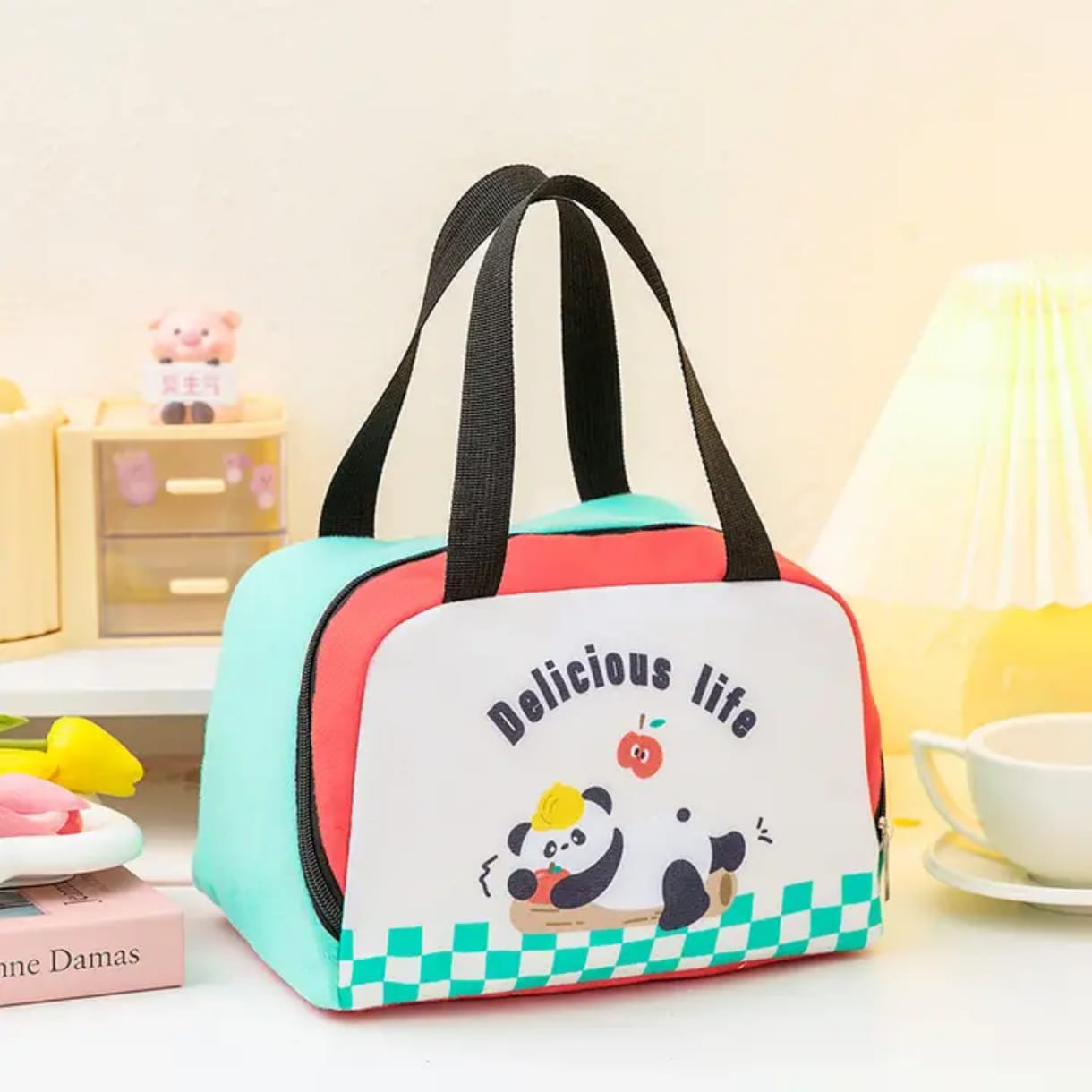 Portable Cartoon Cooler Lunch Bag Small Thermal Zipper Outdoor Lunch Bag