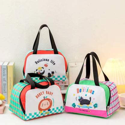 Portable Cartoon Cooler Lunch Bag Small Thermal Zipper Outdoor Lunch Bag